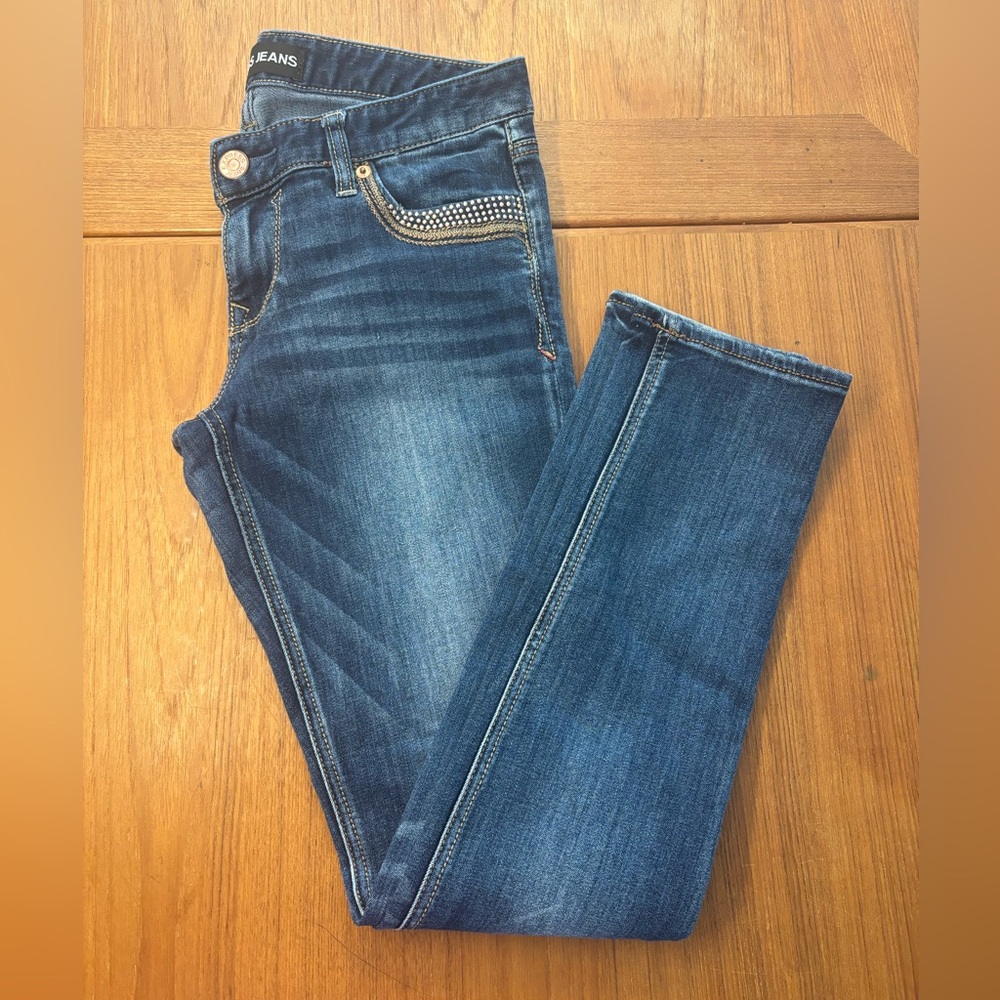 Express Stella Ankle Skinny Low Rise Blue Jeans